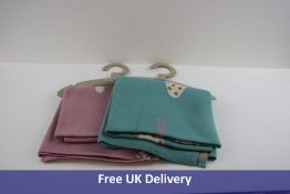 Two Pink No More Baby Knitted Blanket, 1x Smile Pink, 1x Smile Turquoise