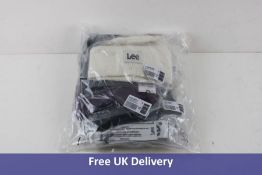 Six Items of Lee Clothing to Include 4x Unisex Beanie Hats,Washed Purple, Black, White, Green and 2x