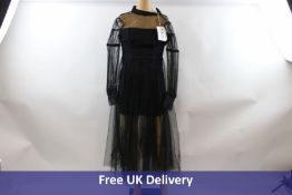 Miss Sixty Women's Tulle Dress, Denim and Lace , Blue and Black, UK 4