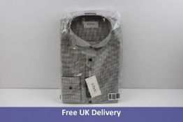 Eton Men's Contemporary Fit Shirt, Blue Micro Check, Size 40/15¾