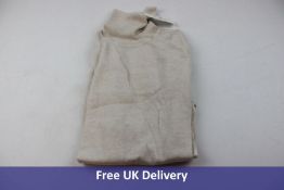 John Henric Men's Turtleneck Jumper, Off White, Size S