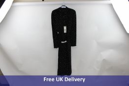 Oui, Women's Button up Midaxi Dress, Black And White Polka Dot, UK 12