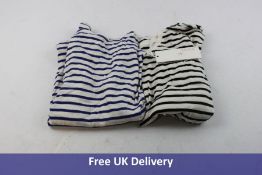 Two Juvia Women's Tops, to Include 1x Long Sleeve Top, Blue and White Stripe, and 1x T- Shirt Black