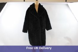 Oof Wear Women's Wavy Fur Jacket, Black, UK 10