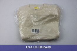 From Future Women's Crew Neck Jumper, Cream with Writing On Sleeve, Size S