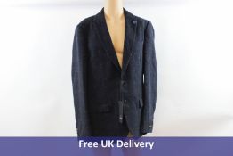 Scotch & Soda Men's Classic Single-breasted Wool-blend Blazer, Navy, Size XXL