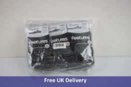 Nine Pairs of Feetures Elite Light Cushion No Show Tab Socks, Grey, Size 5/7.5