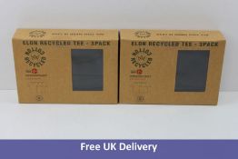 Two Boxes of three Kronstadt Men's Elon Recycled T Shirts