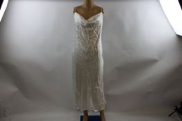 Sleeper Women's Long Silk Nightie, White, Size Xl