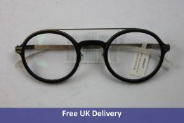 Mykita Hemlock Unisex Glasses, Pitch Black & Silver , Size 135