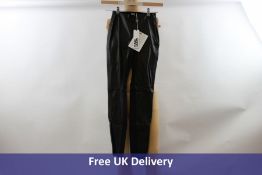 Karl Lagerfeld Women's Metallic Faux Stretch Leggings , Metallic Black, UK 8