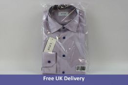 Eton Men's Signature Twill Shirt, Contemporary Fit, Lilac, Size 46/18