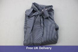 Irmas World Women's Shirt, Blue and White Stripes, Uk S