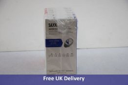 Five Saxx Men's Boxers to Include 2x Vibe, Navy, Size S and 3x Kinetic HD, Navy City Blue, Size S