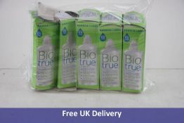 Five Bottles of Bausch Lomb Biotrue Multi Purpose Contact Lens Solution, 300ml, Damaged Boxes