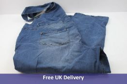 Ulla Popken Women's Overalls, Blue Denim, Size 34