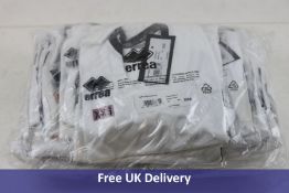 Eighteen Errea Jaro Short Sleeve Shirt to Include 4x Size SX White and 14x Size XXS White