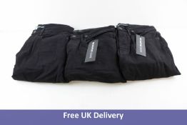 Three Pairs Of Women's The Kooples Jeans, Skinny, Black UK L-XL