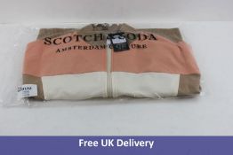 Scotch and Soda Women's Club Nomade Zip Through Sweat Shirt, Pink, Cream, Beige, S