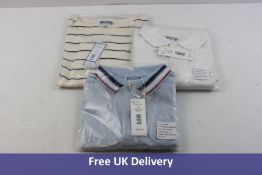 Three Jacadi Children's Tops, to Include, 1x Blue Pole, 1x White Polo, and 1x Striped Top , 10 Years