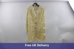 Oui, Womens Button Up Long Jacket, Pastel Yellow, UK 14