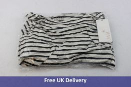 Juvia Women's Long Sleeve Top, Black and White Stripe, Size S