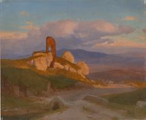 Frederik Rohde. Italian landscape with ruins. 1844