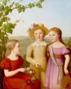 German, circa 1840/50. Children with vine tendril.