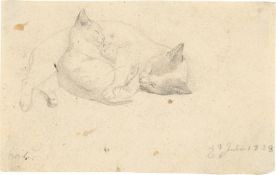 Otto Speckter. Four studies of cats / ”Drei Kinderstudien…. Circa 1824 / circa 1855 (+ 1 supplement)
