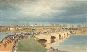 Eduard Gaertner. Opening of the Elbe Bridge near Roßlau. 1836