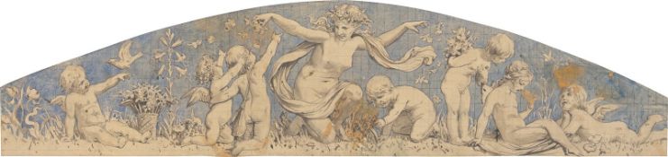 Hans Speckter. Study of a Supraporte (Spring) and Family Picture (