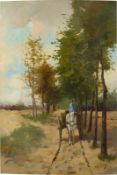 Anton Mauve. Horse carriage with coachman.