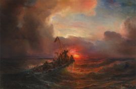 Théodore Gudin. The hope of the castaways.