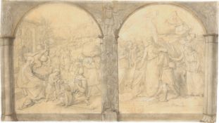 Wilhelm von Schadow. Parable of the lost sheep and the prodigal son, with allegorical …. Before 1819
