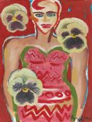 Elvira Bach. Untitled (Woman with Flowers). 2005