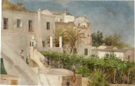Carl Johann Spielter. Houses on Capri. 1880