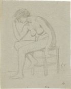 Félix Vallotton. Female model on a stool.