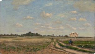 Charles-François Daubigny. ”Le Peintre à son Chevalet, Auvers”. 1843