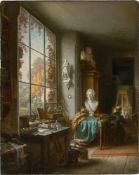 August Friedrich Pecht. Self portrait in the studio.
