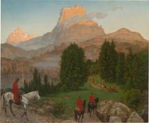 Hans Thoma. Castle of the Holy Grail. 1899