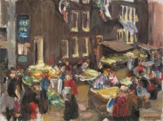 Max Liebermann. ”Judengasse in Amsterdam (Uilenburgersteeg, Ecke Jodenbreestraat)”. 1905