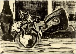Karl Schmidt-Rottluff. Still life with stone head. 1962