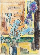 Karl Schmidt-Rottluff. Floral still life with delphinium. Circa 1970