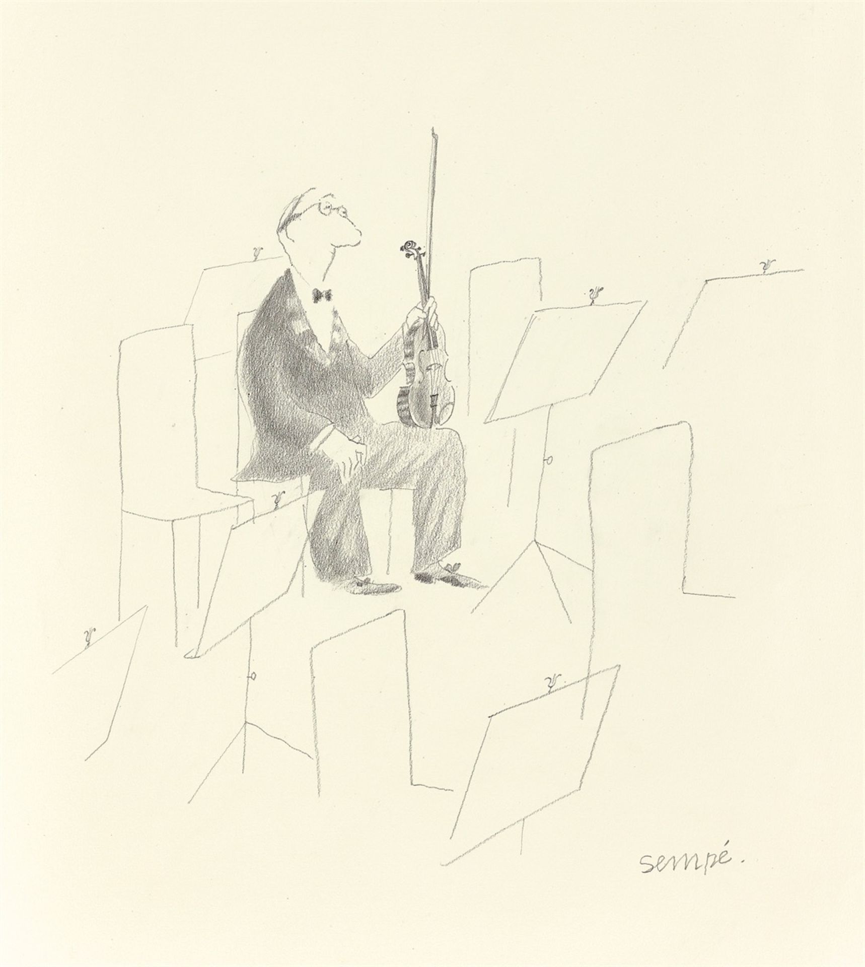 Jean-Jacques Sempé. Le violiniste (Der Violinist).