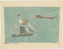 Lyonel Feininger. ”Segler und Frachtdampfer”. 1933