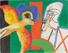 Horst Antes. ”Figur mit großem Vogel”. 1963