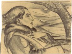 Albert Birkle. ”Dame im offenen Wagen”. 1925