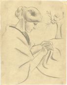 August Macke. ”Nähende Frau II”. 1910