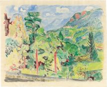 Hans Purrmann. ”Blick auf den Luganer See (Montagnola)”. 1950