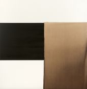 Callum Innes. Exposed Painting Charcoal Grey Yellow Oxide. 2000